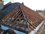 Hip end of existing roof is removed